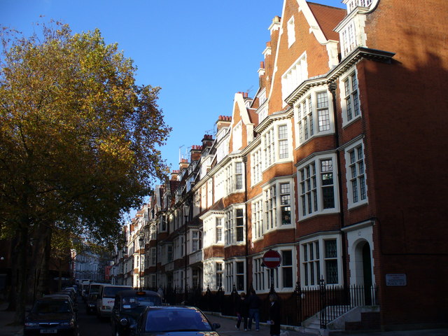 Four-storey terraced houses on Hornton Street in South Kensington, London